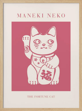 Maneki-neko Cat Pink Poster