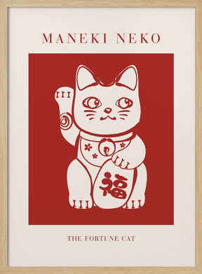 Maneki-Neko Cat Red Poster