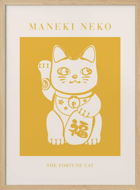 Maneki-Neko Yellow Cat Poster