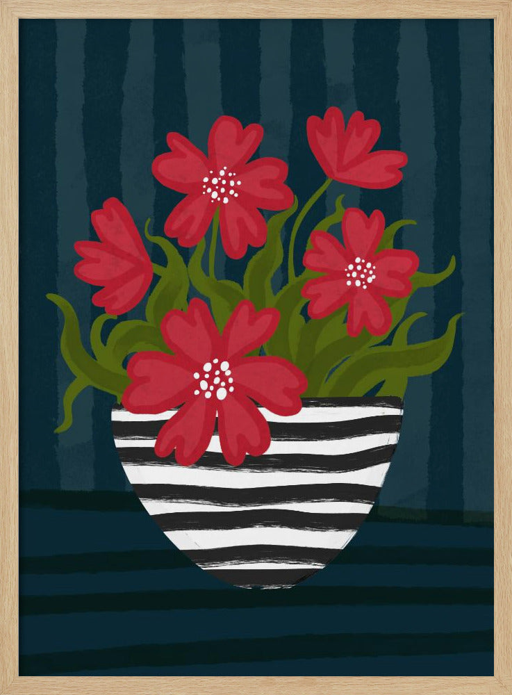 Striped Vase Poster