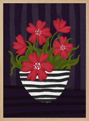 Striped Vase Poster