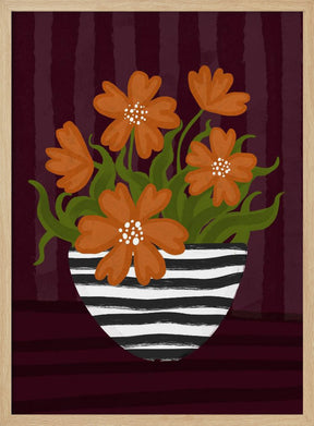 Striped Vase Poster