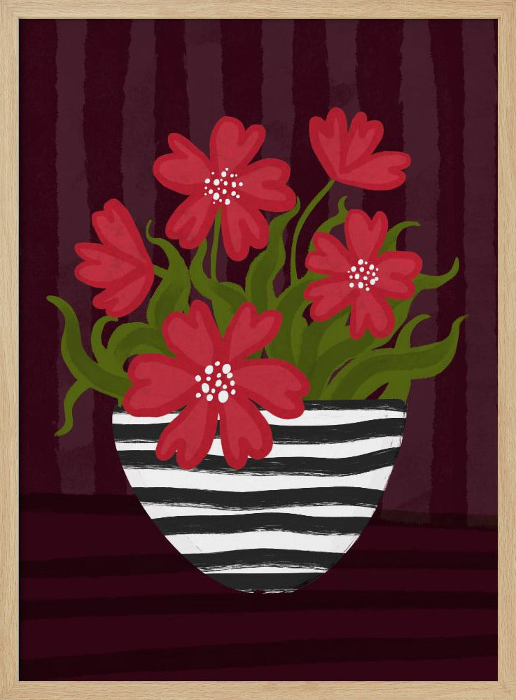 Striped Vase Poster