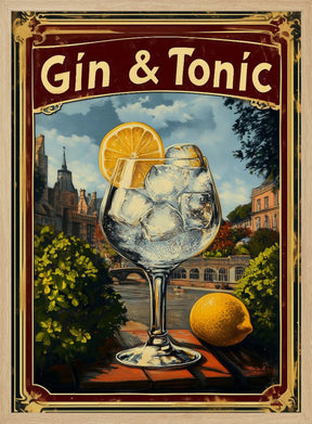 Gin &amp; Tonic Vintage Poster