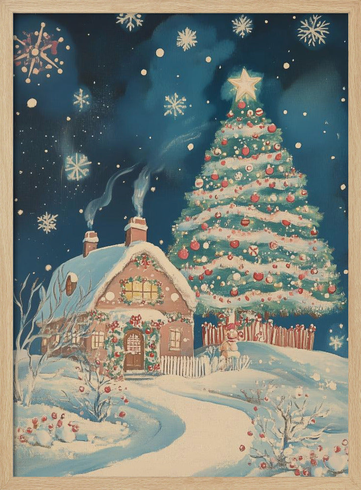 Snow Christmas Town Poster