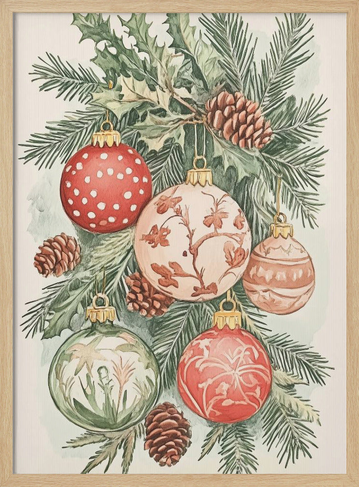 Christmas Ornaments I Poster