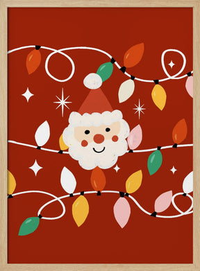 Holiday Christmas Santa Workshop Minimal Retro Red Poster