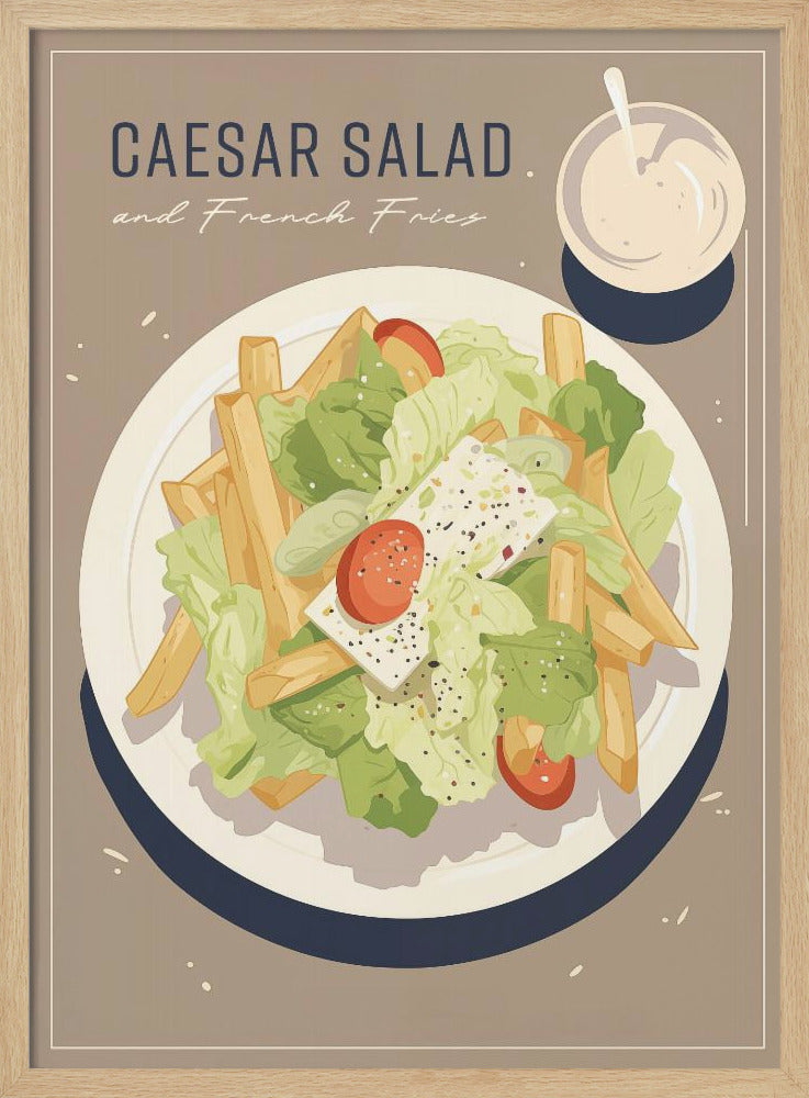 Caesar Salad and French Fries Poster