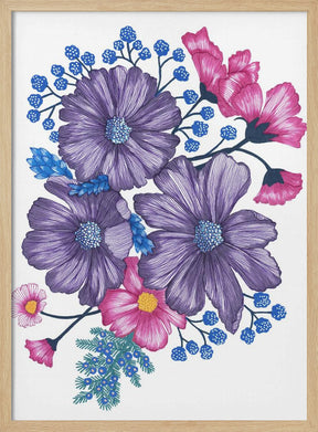 Pink and Purple Florals Poster