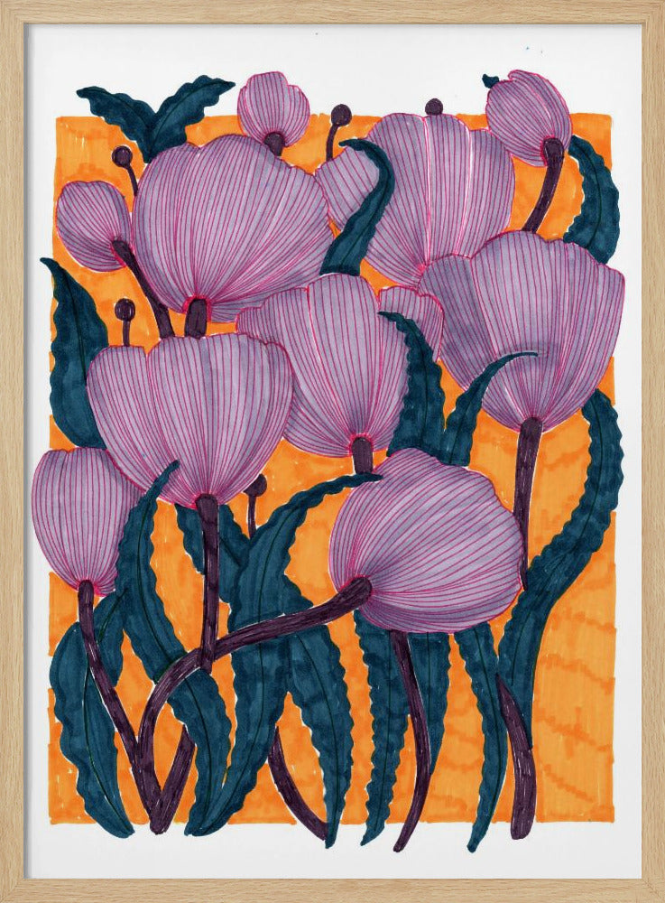 Purple Tulips Poster