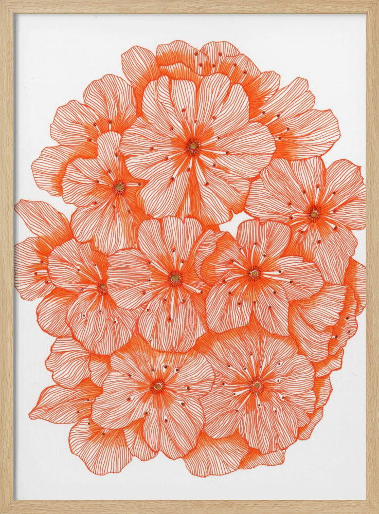 Big Orange Flowers Poster