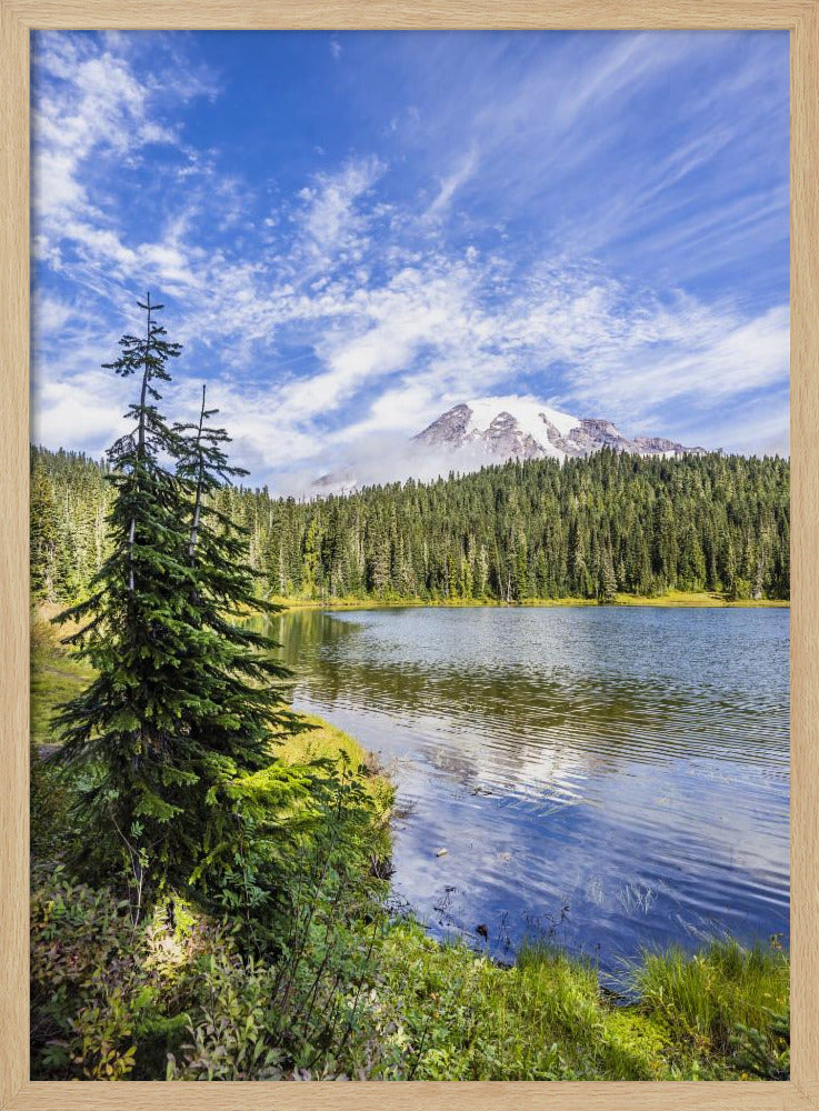 Impressive Mount Rainier and Reflection Lake Poster