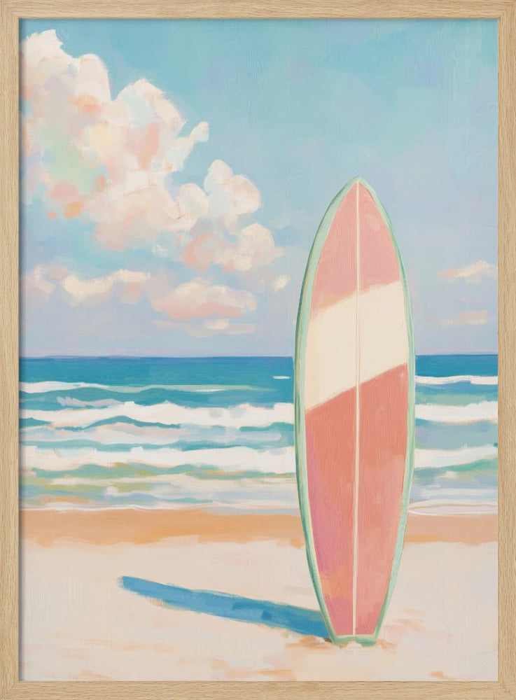 Sea Beach Surfboard Poster