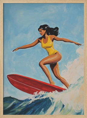 Surfing Girl Poster