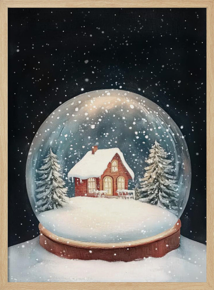 Snow Town Globe Poster