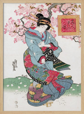 Japanese Woman (1828) Vintage Woodblock Print Poster