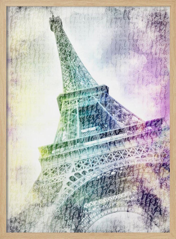 PARIS Watercolor Eiffel Tower Poster