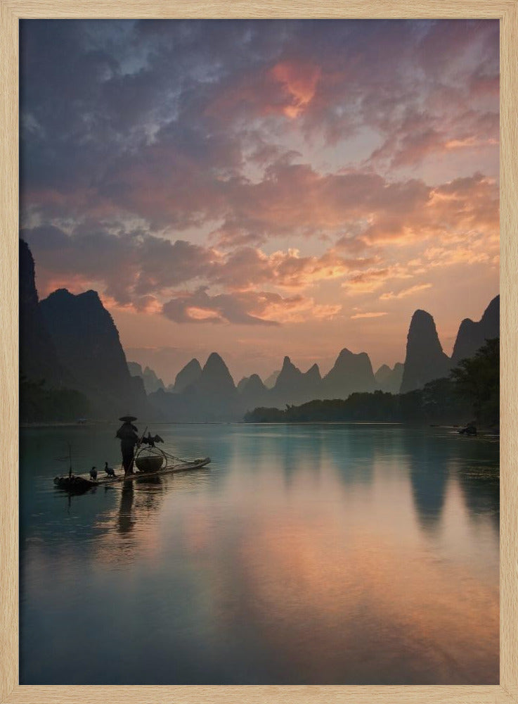 Li River Sunrise Poster