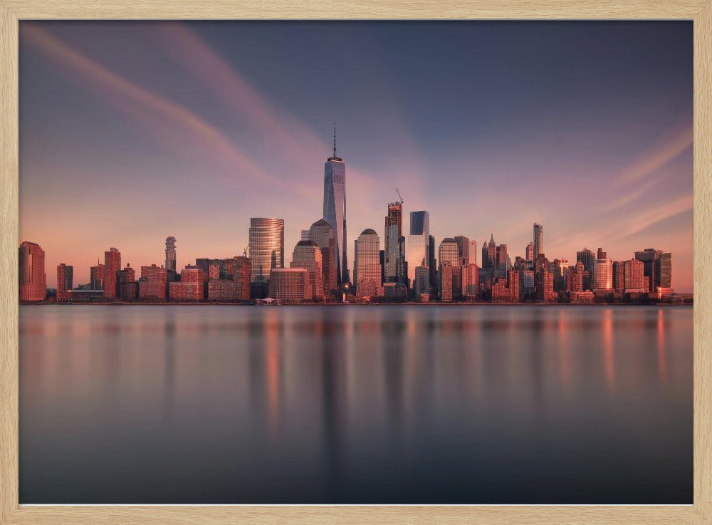 Lower Manhattan at dusk Poster