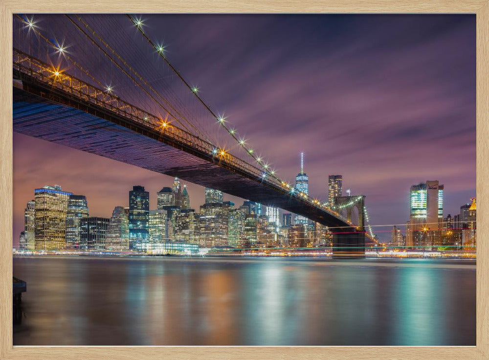 Brooklyn Bridge at Night Poster