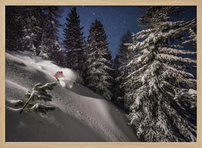 Night Powder turns with Adrien Coirier Poster