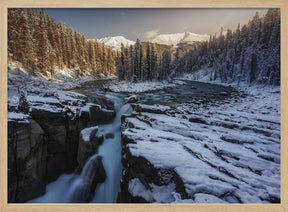 Sunlight in Sunwapta Falls Poster