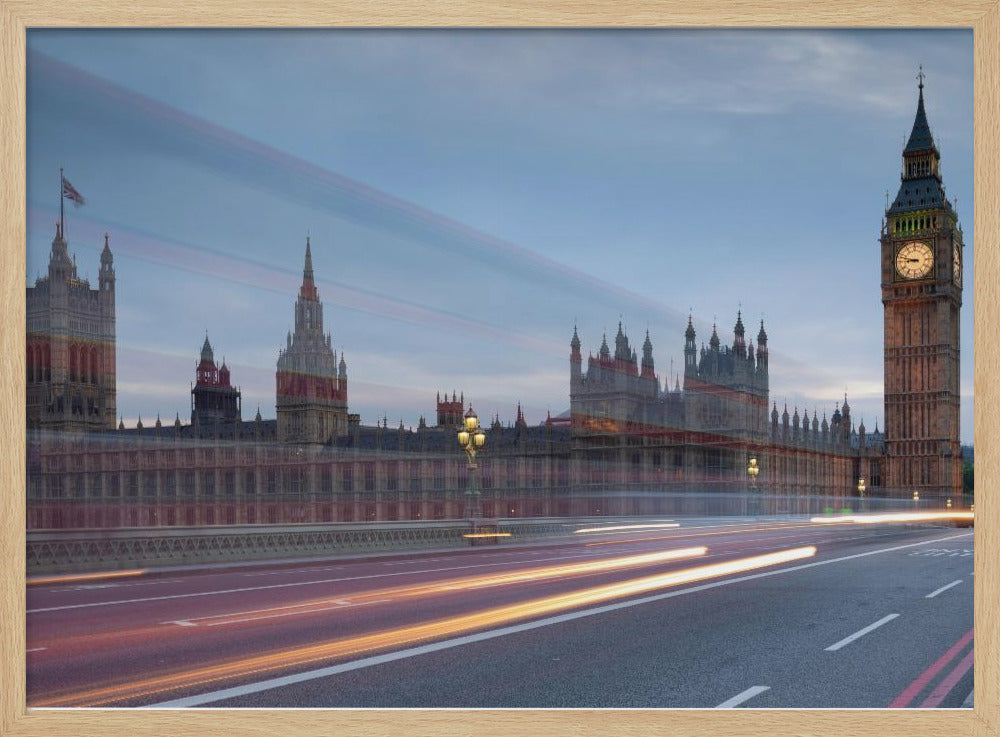 Big Ben with bright trails Poster