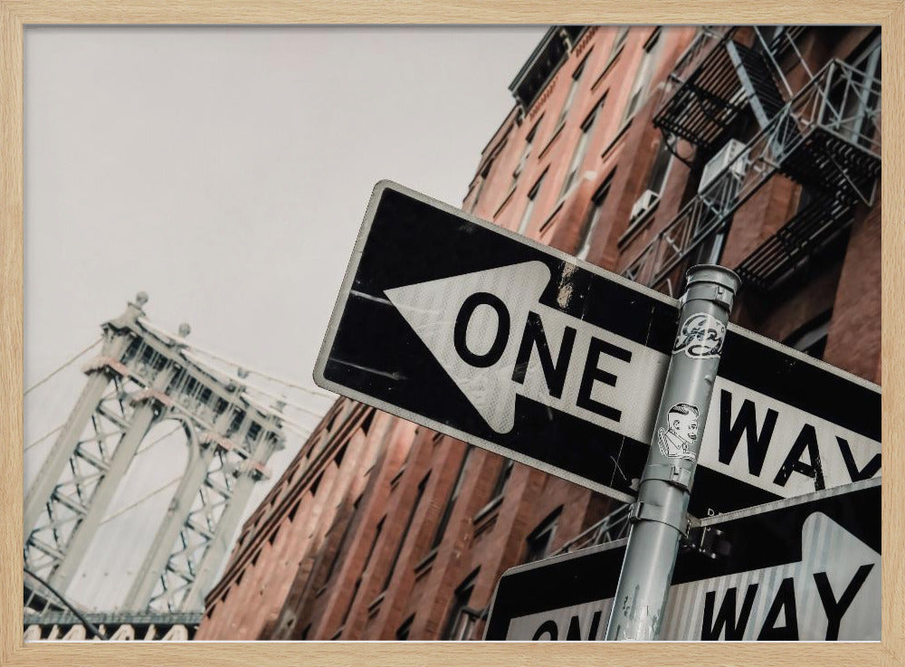 Manhattan Bridge One Way Poster