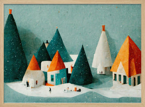 Cute Paper Village Poster