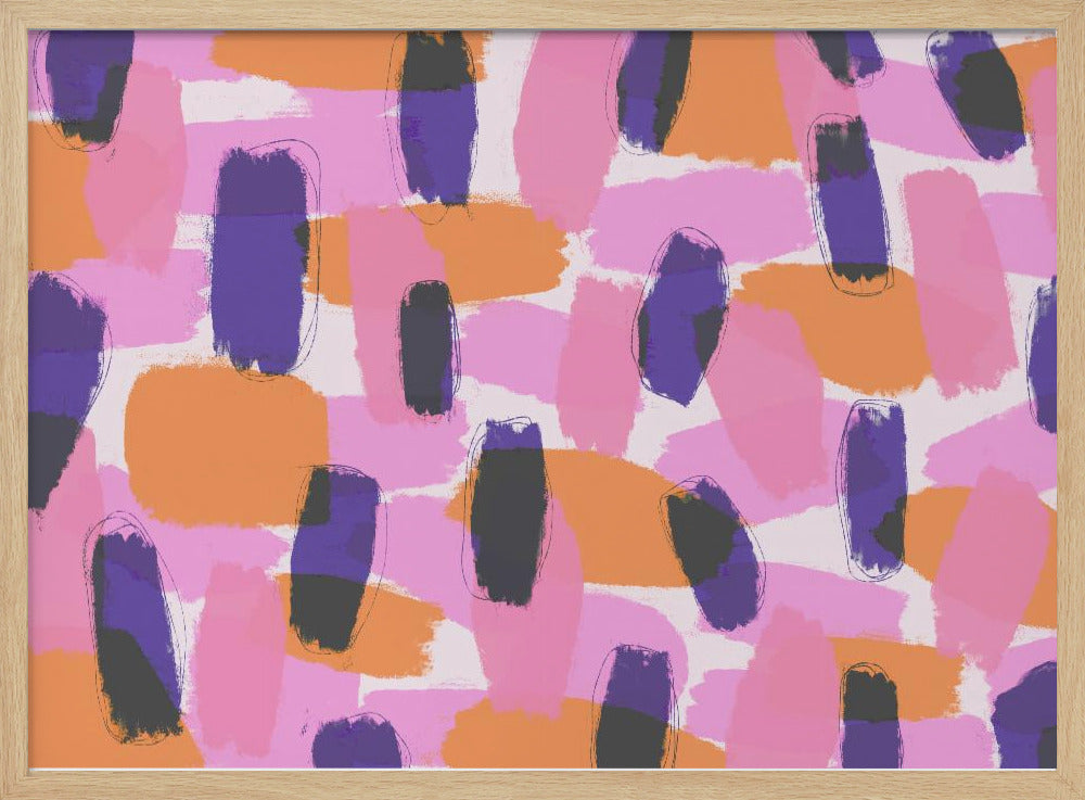 Layered Purple Strokes Pattern Poster