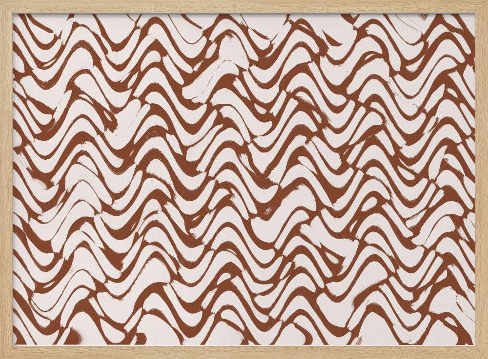 Wavey Beige Pattern Square Poster