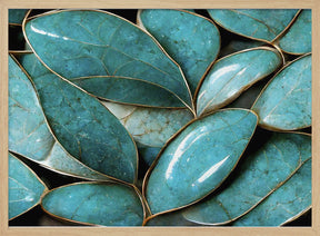 Turquoise Leafs Poster