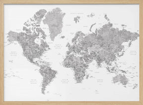 Detailed world map with cities, Jimmy Poster