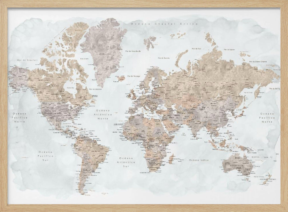 Calista world map in Spanish Poster