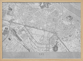 Gray map of Kiev downtown (pre-war) Poster