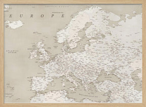 Vintage looking detailed map of Europe Poster