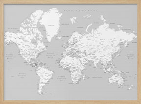 Hart world map in Spanish Poster