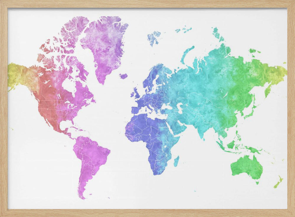 Jude watercolor world map Poster