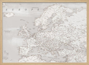 Lysander detailed map of Europe Poster