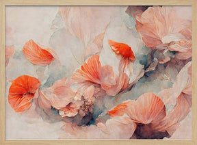 Wild Coral Flowers Poster