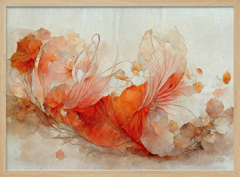 Persian Red Flowers Poster