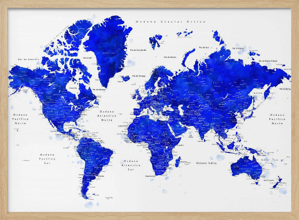 Nadiin world map in Spanish Poster