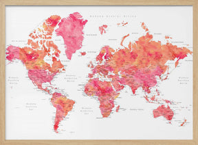 Tatiana world map in Spanish Poster