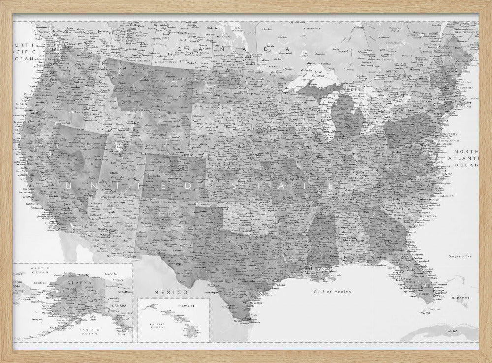 Highly detailed map of the United States Jimmy Poster