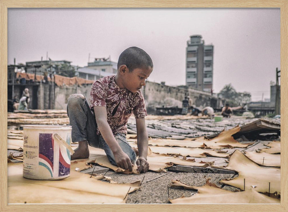 Boy from leather manufacture Poster