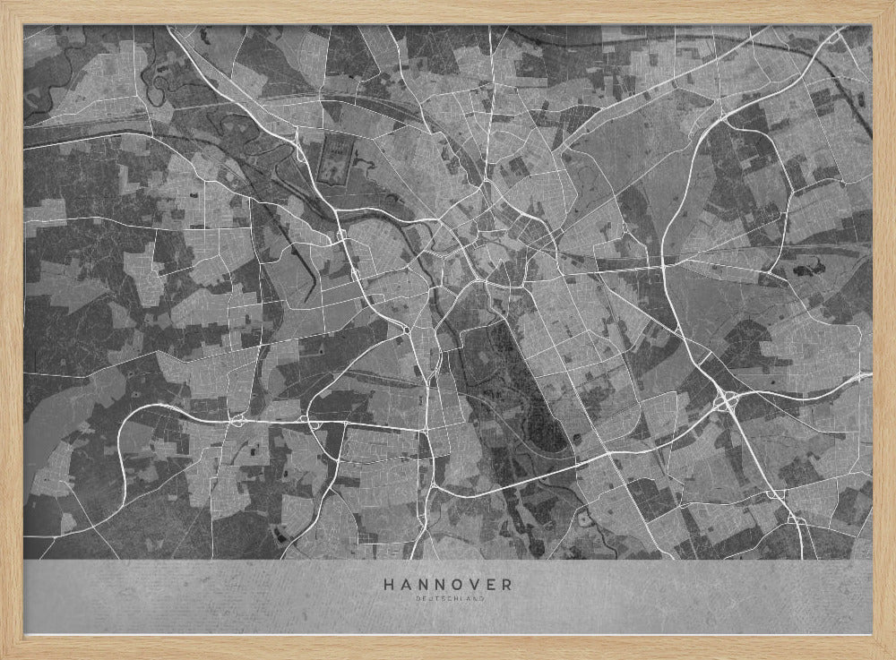 Gray vintage map of Hannover Germany Poster