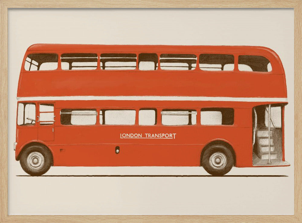 Red English Bus Poster