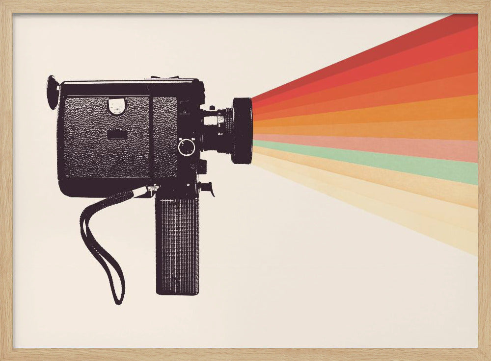 Movie Camera Rainbow Poster