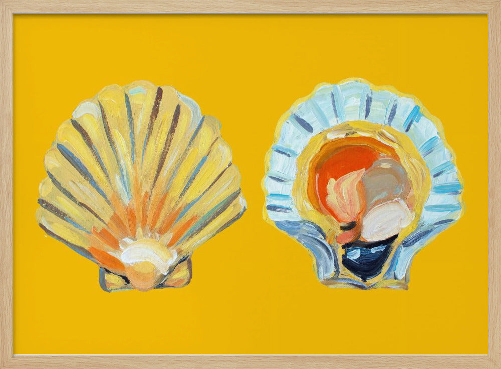 Scallops On Yellow Poster