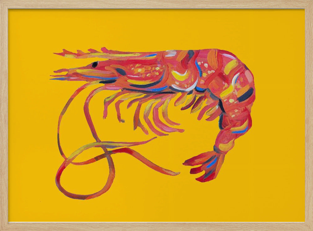 Prawn On Yellow Poster